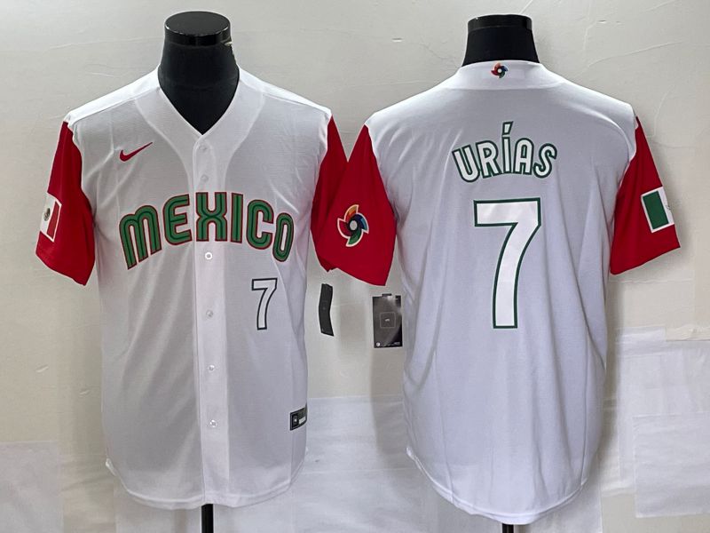 Men 2023 World Cub Mexico #7 Urias White white Nike MLB Jersey9